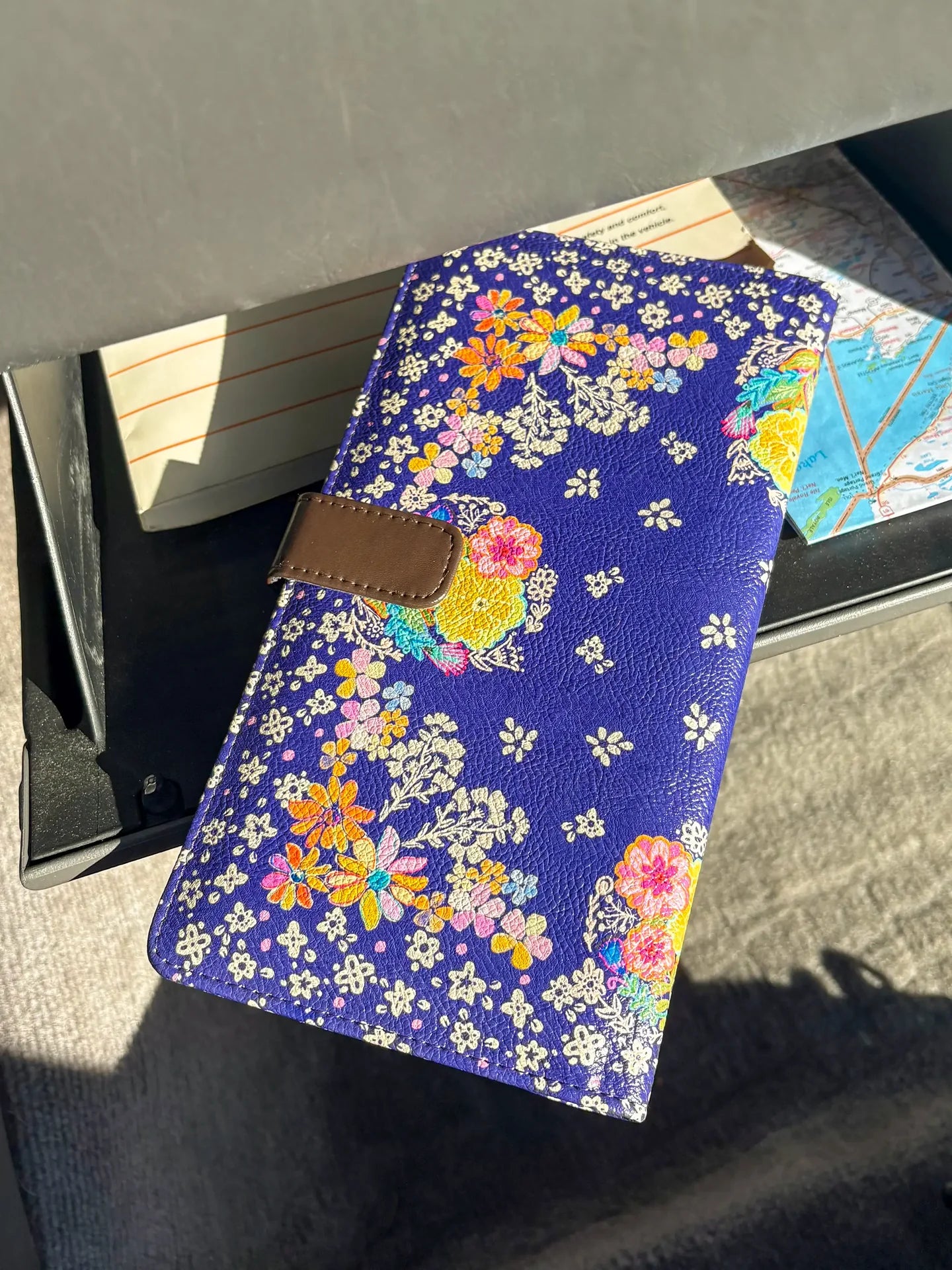 Natural Life Car Document Holder - Bandana Navy