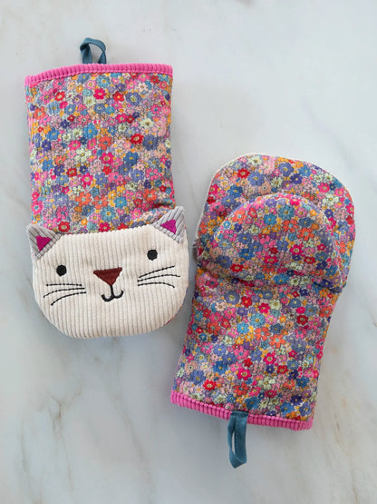 Natural Life Midi Oven Mitt - Cat