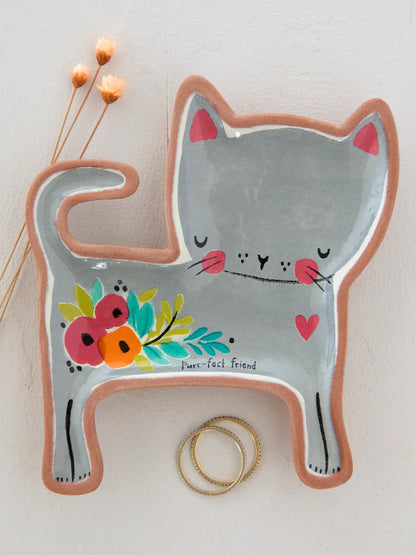 Natural Life Terracotta Trinket Dish - Purr-Fect Friend