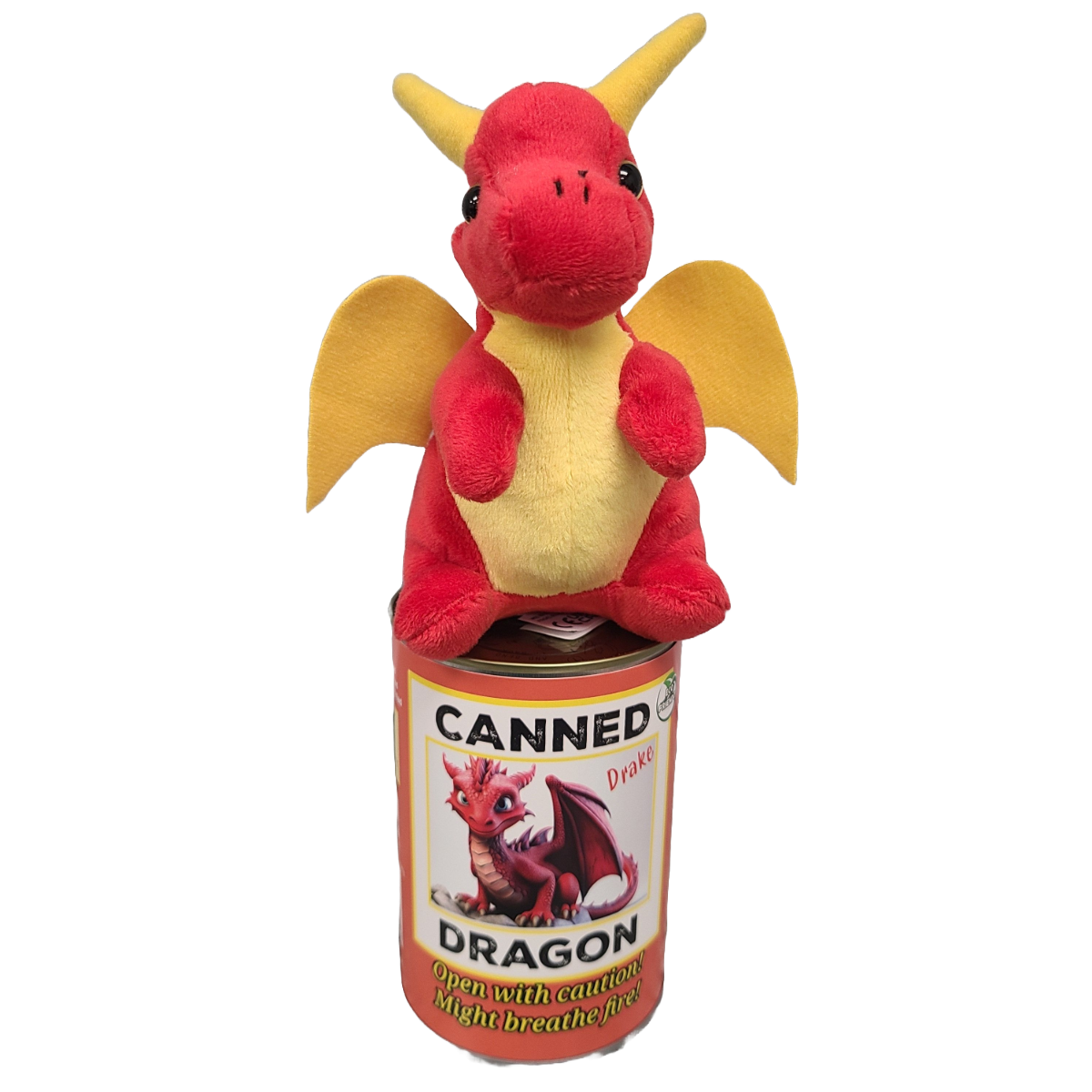 Canned Dragon | Stuffed Animal Plush w/Jokes | Unique Gift: Pop Top Lid