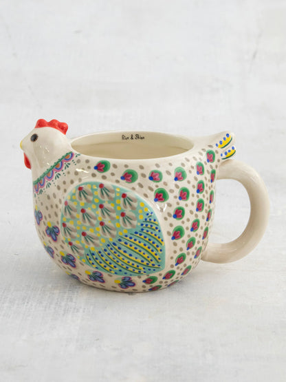 Folk Art Coffee Mug - Penny The Chicken