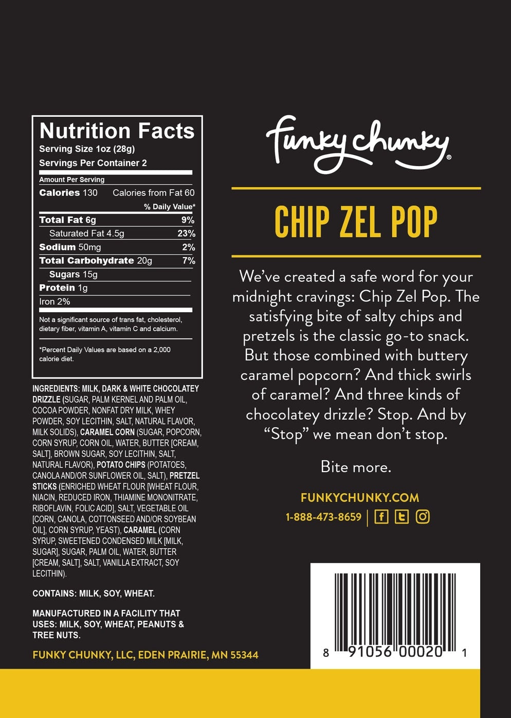 Chip Zel Pop Chocolate Popcorn 2oz Bag