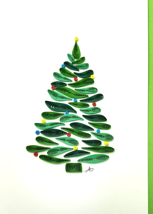 5x7 Quilled Greeting Card - Christmas Tree