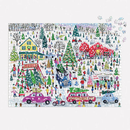Michael Storrings Christmas Tree Farm 1000 Piece Foil Puzzle