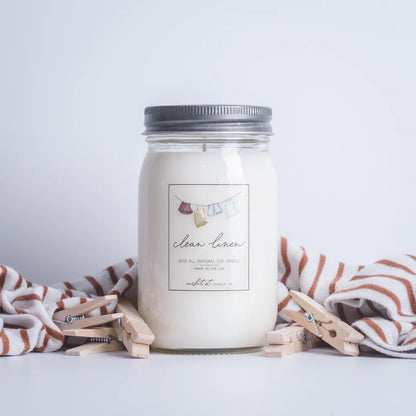 16oz Classic Candle - Clean Linen