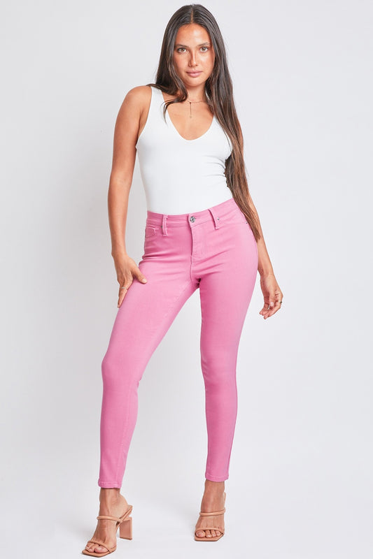 Full Size Hyperstretch Mid-Rise Skinny Pants - Flamingo