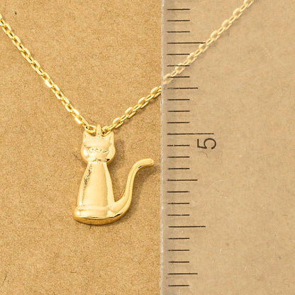 Gold Dipped Cat Pendant Necklace