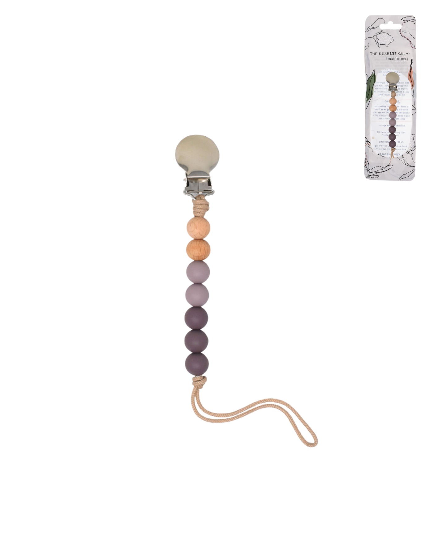 Uniquely Tied Pacifier Clip | Jade & Lavender