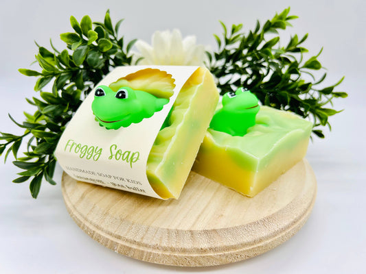 Froggy Handmade Soap Bar for Kids NATURAL VEGAN COLD PROCESS: Lemongrass