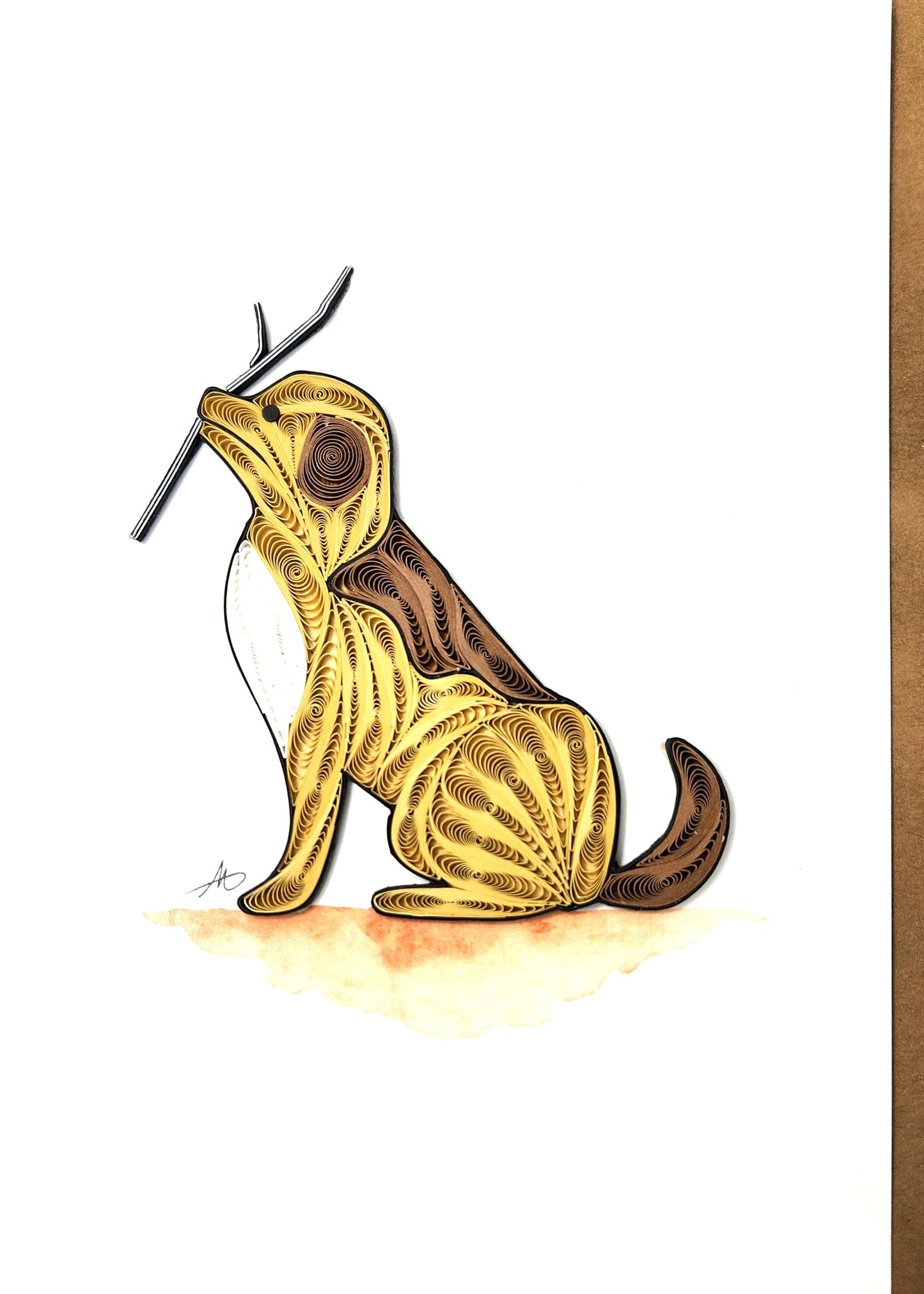 5x7 Quilled Greeting Card - Dog
