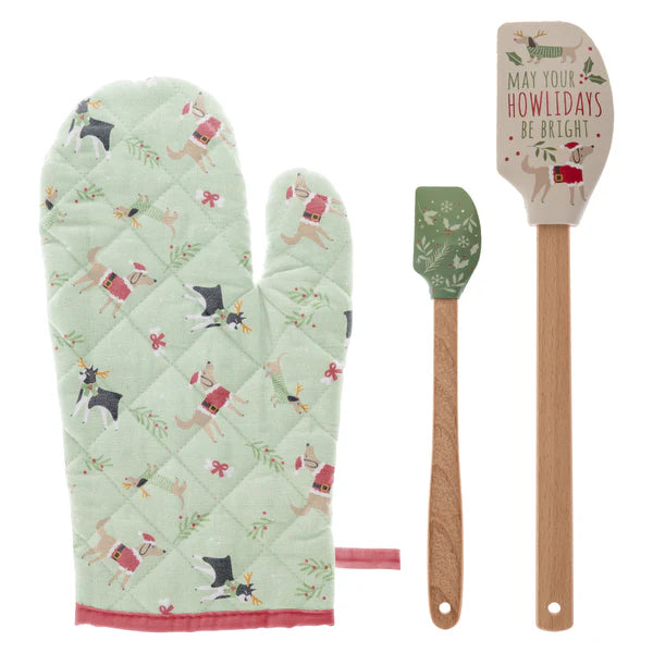 Holiday Oven Mitt & Spatula Set - Dog