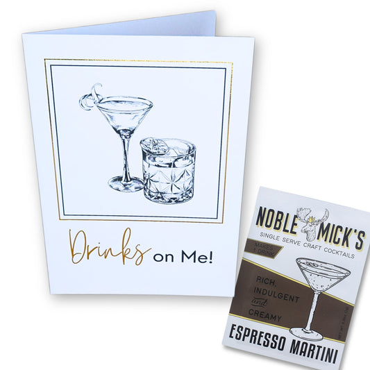 Drinks On Me Birthday Card With Espresso Martini