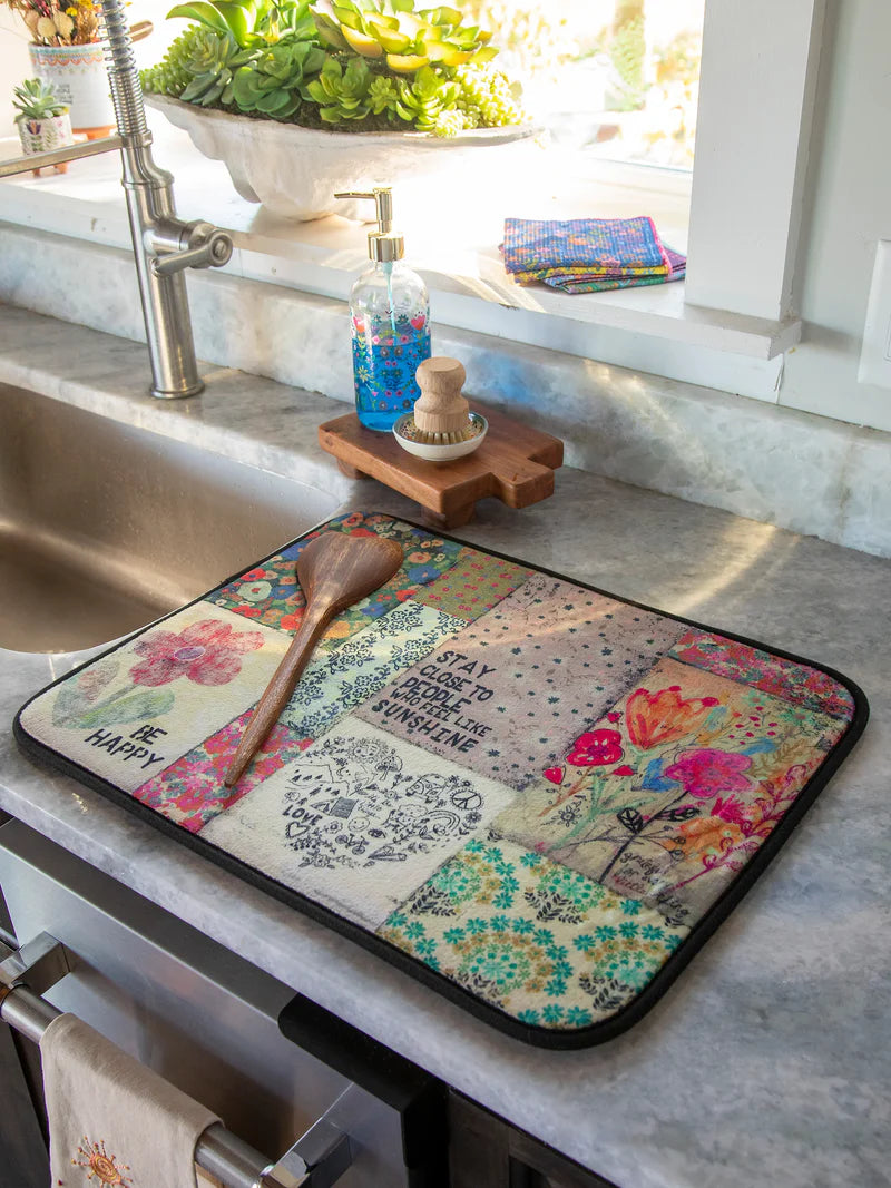 Natural Life Reversible Dish Drying Mat - Patchwork