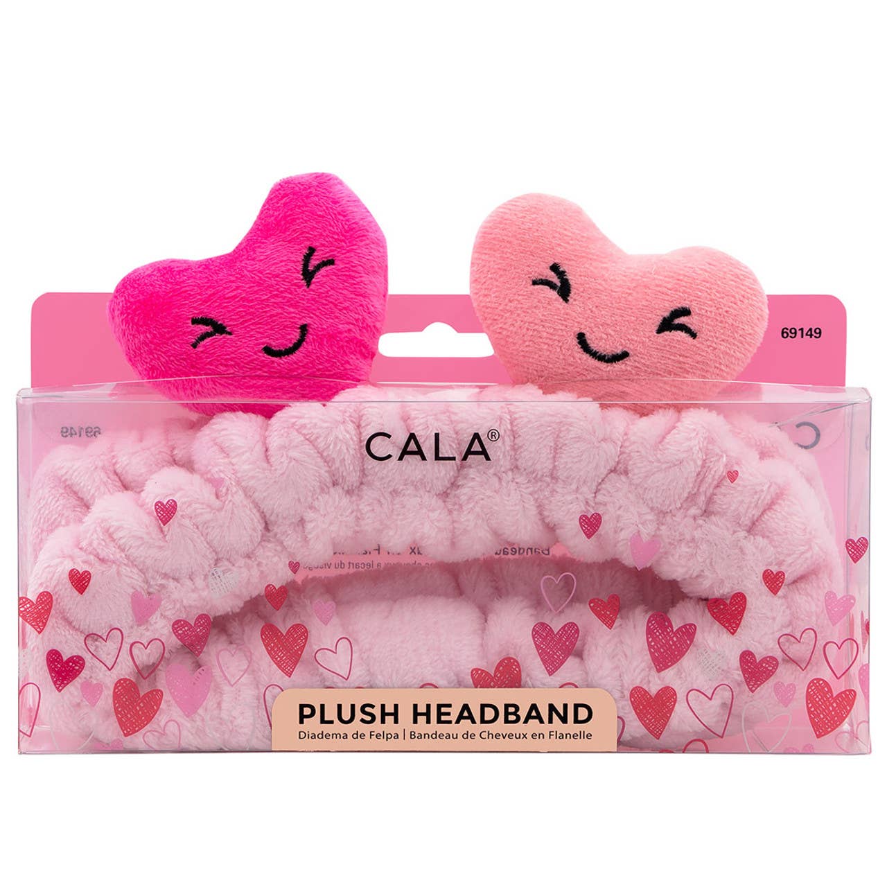 Plush Bow Spa Headband - Hearts