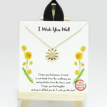 I Wish You Well Daisy Flower Necklace