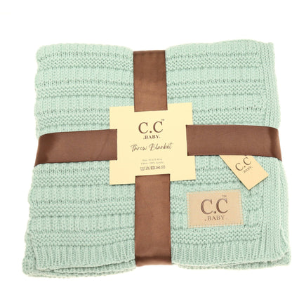 Solid Ribbed Knit Baby Bedding Blanket