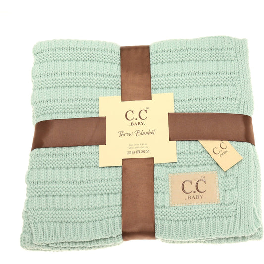 Solid Ribbed Knit Baby Bedding Blanket