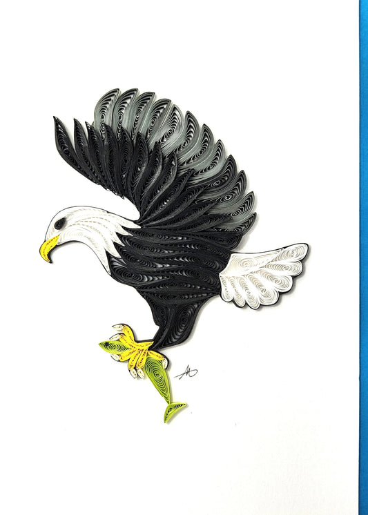 5x7 Quilled Greeting Card - Eagle