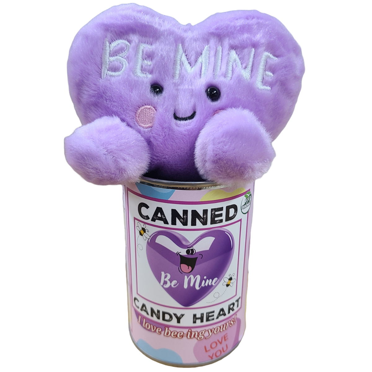 Canned Be Mine Candy Heart | Funny Jokes Valentine Plush: Pop Top Lid