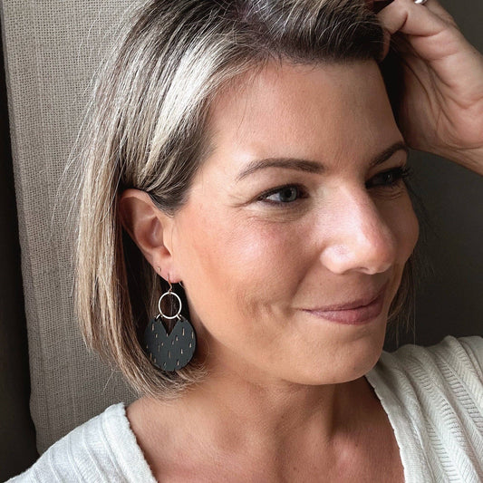 Oliver Coal Earrings
