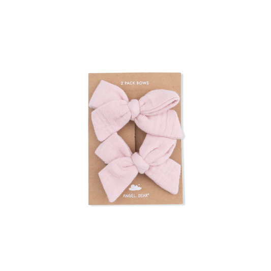 Solid Muslin Lotus - 2 Pack Bow Clips