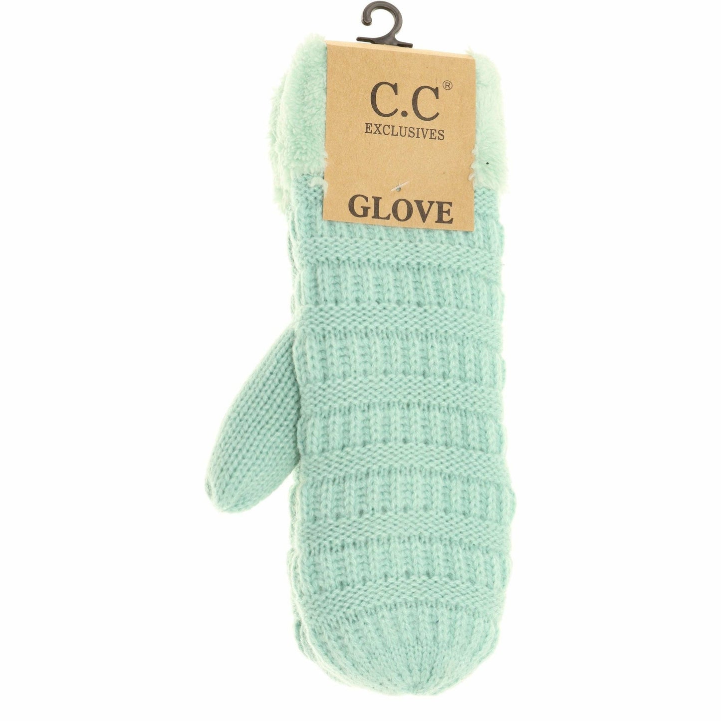 Solid Fuzzy Lined Women's Mittens