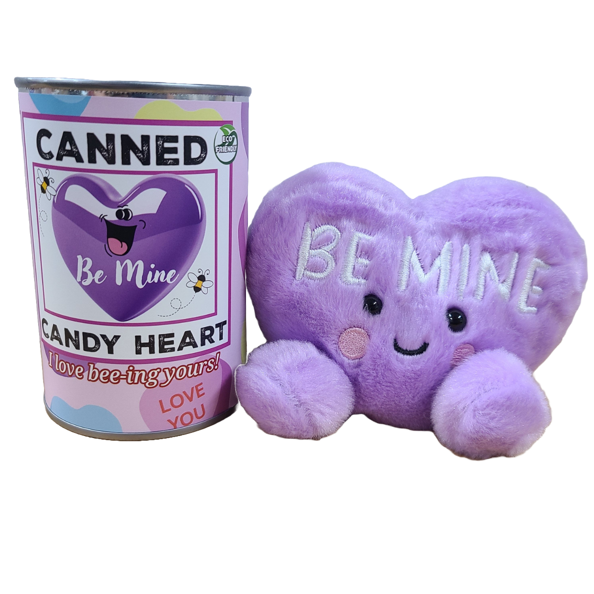 Canned Be Mine Candy Heart | Funny Jokes Valentine Plush: Pop Top Lid