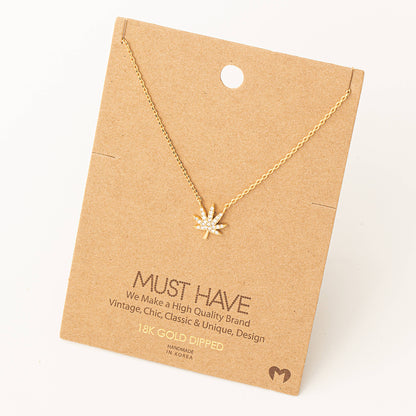 Jewel Cannabis Pendant Necklace
