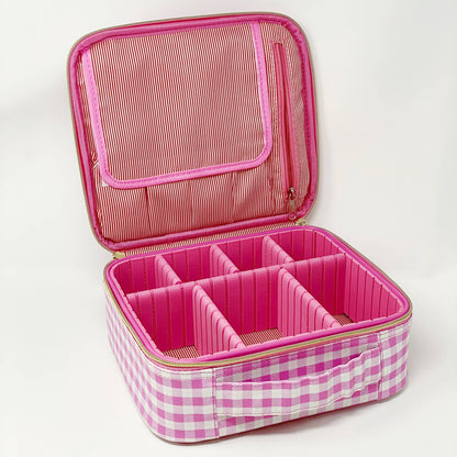 Glam Girl Cosmetic Case - Pink Gingham