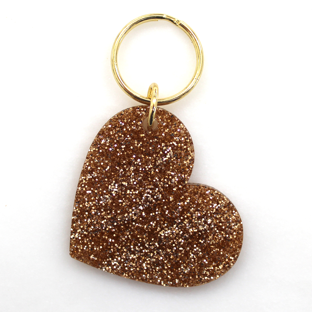 Glitter Keychain - Shape - HEART