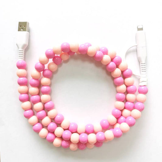 Phone Charger 2 in 1 Peach and Pink
