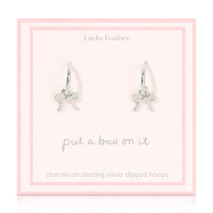 Beautiful Bows - Bow Charm Hoops - Silver