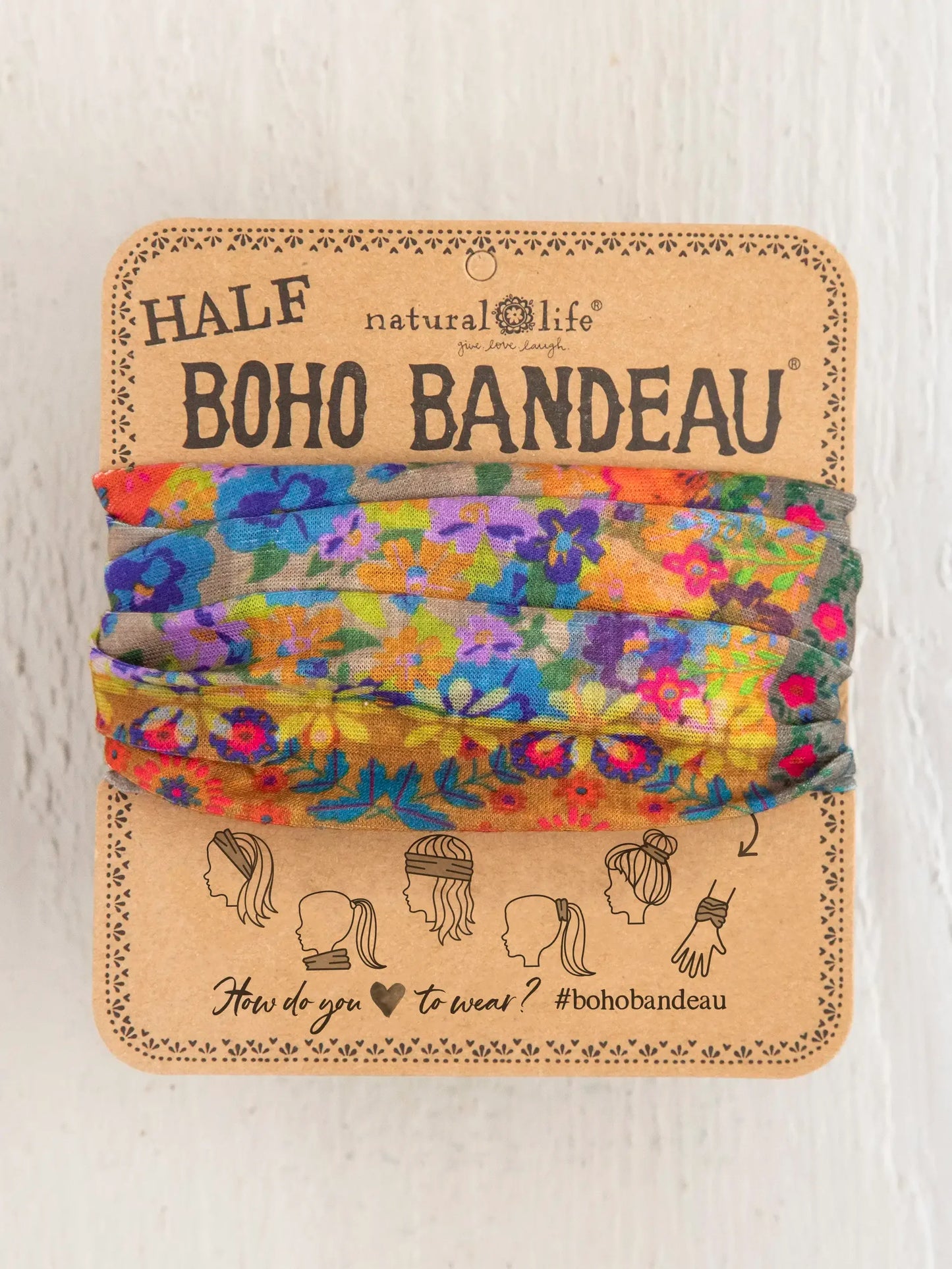 Half Boho Bandeau Headband - Folk Flower Patchwork