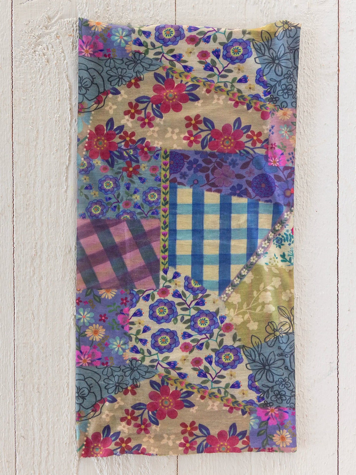 Natural Life Full Boho Bandeau Headband - Gingham Floral Patchwork