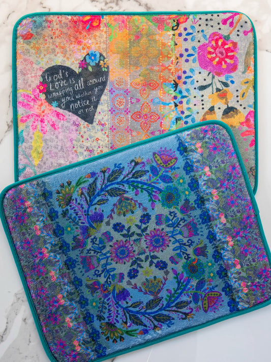 Natural Life Reversible Dish Drying Mat - God's Love
