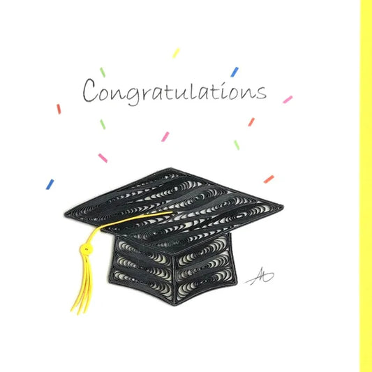 4x4 Quilled Greeting Card - Graduation Cap