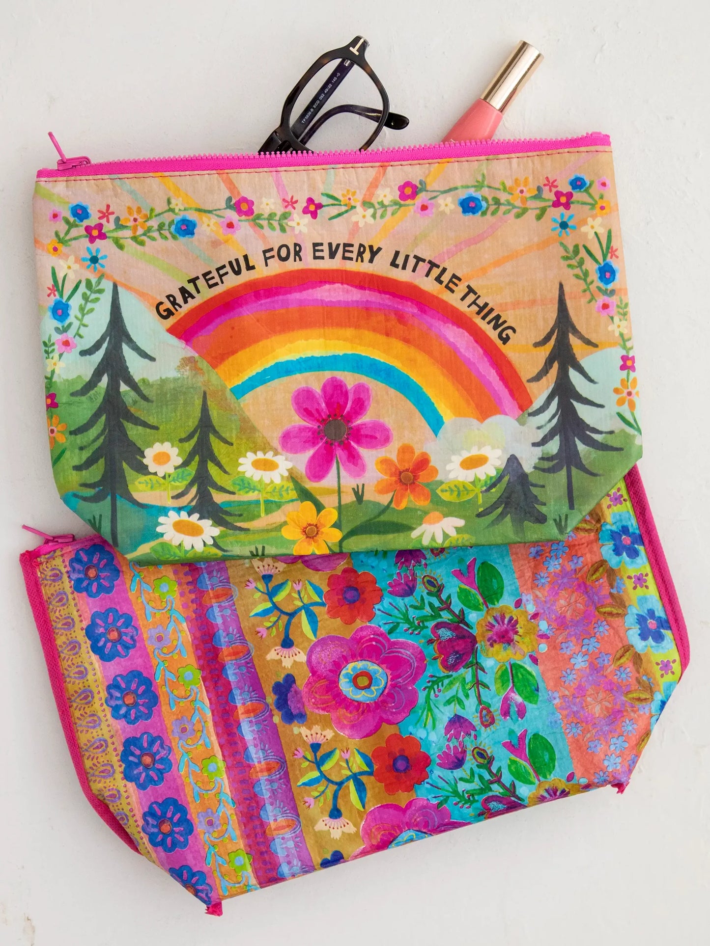 Natural Life Recycled Zipper Pouch - Grateful