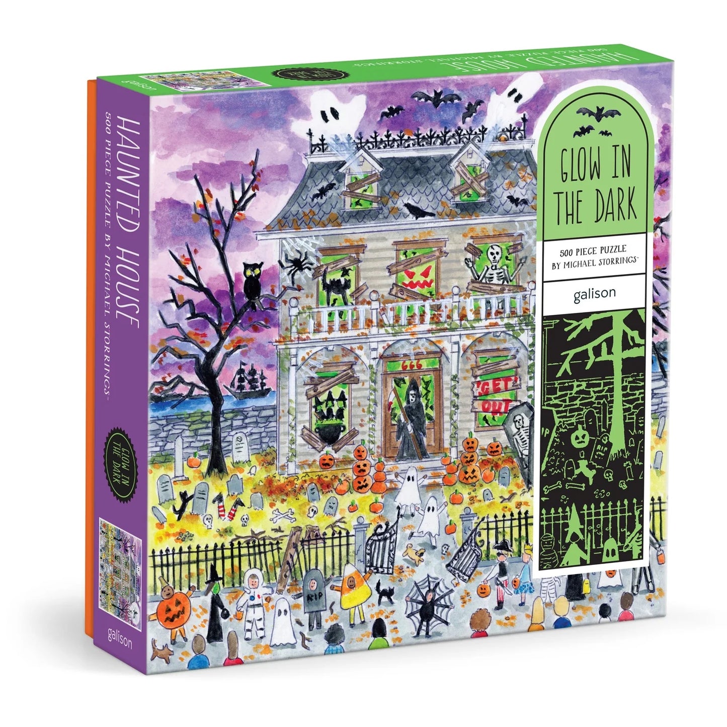 Micheal Storrings Haunted House 500 Piece Glow In The Dark Puzzle