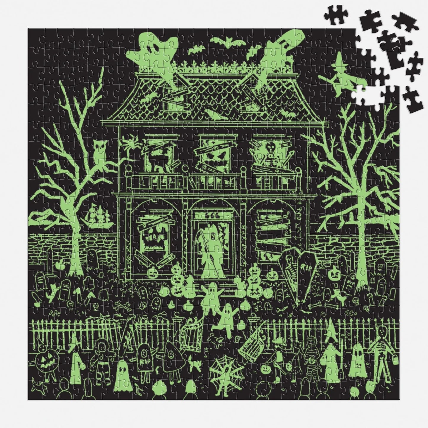 Micheal Storrings Haunted House 500 Piece Glow In The Dark Puzzle