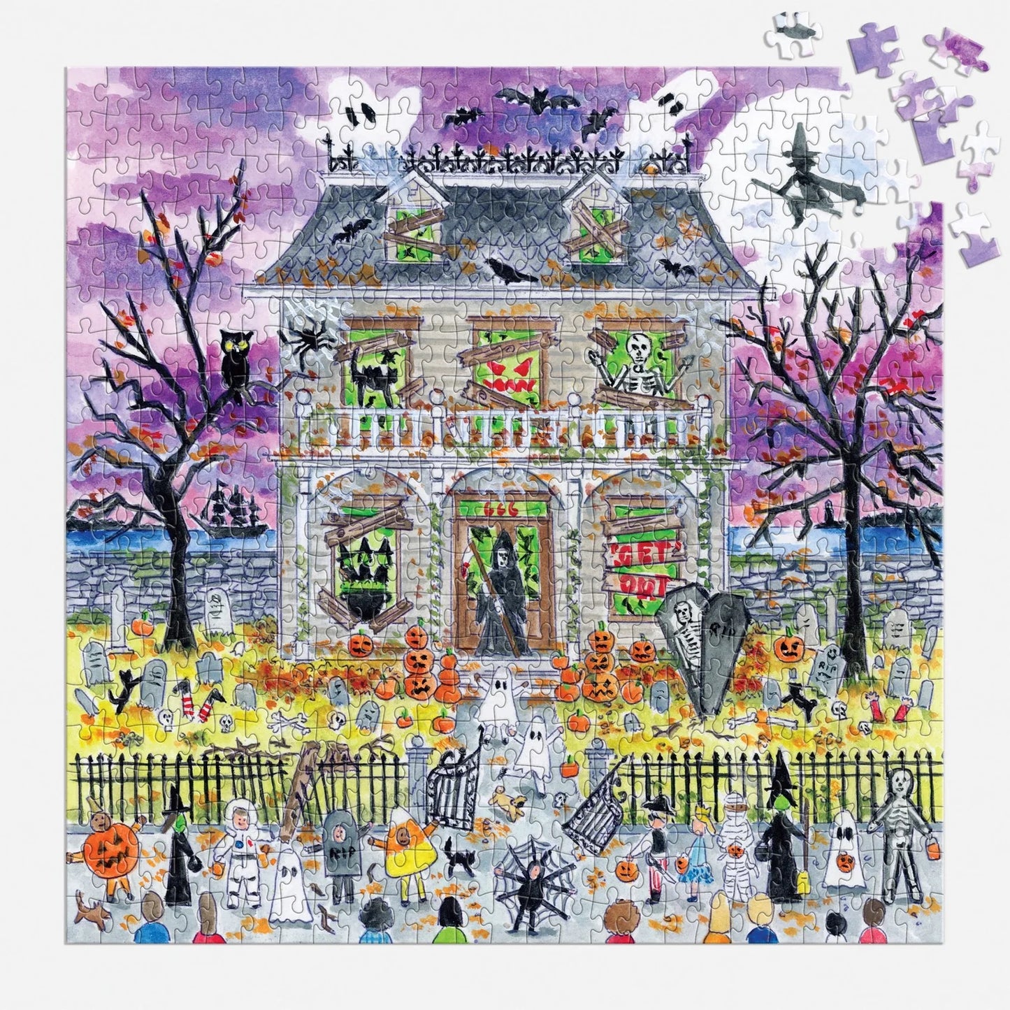 Micheal Storrings Haunted House 500 Piece Glow In The Dark Puzzle