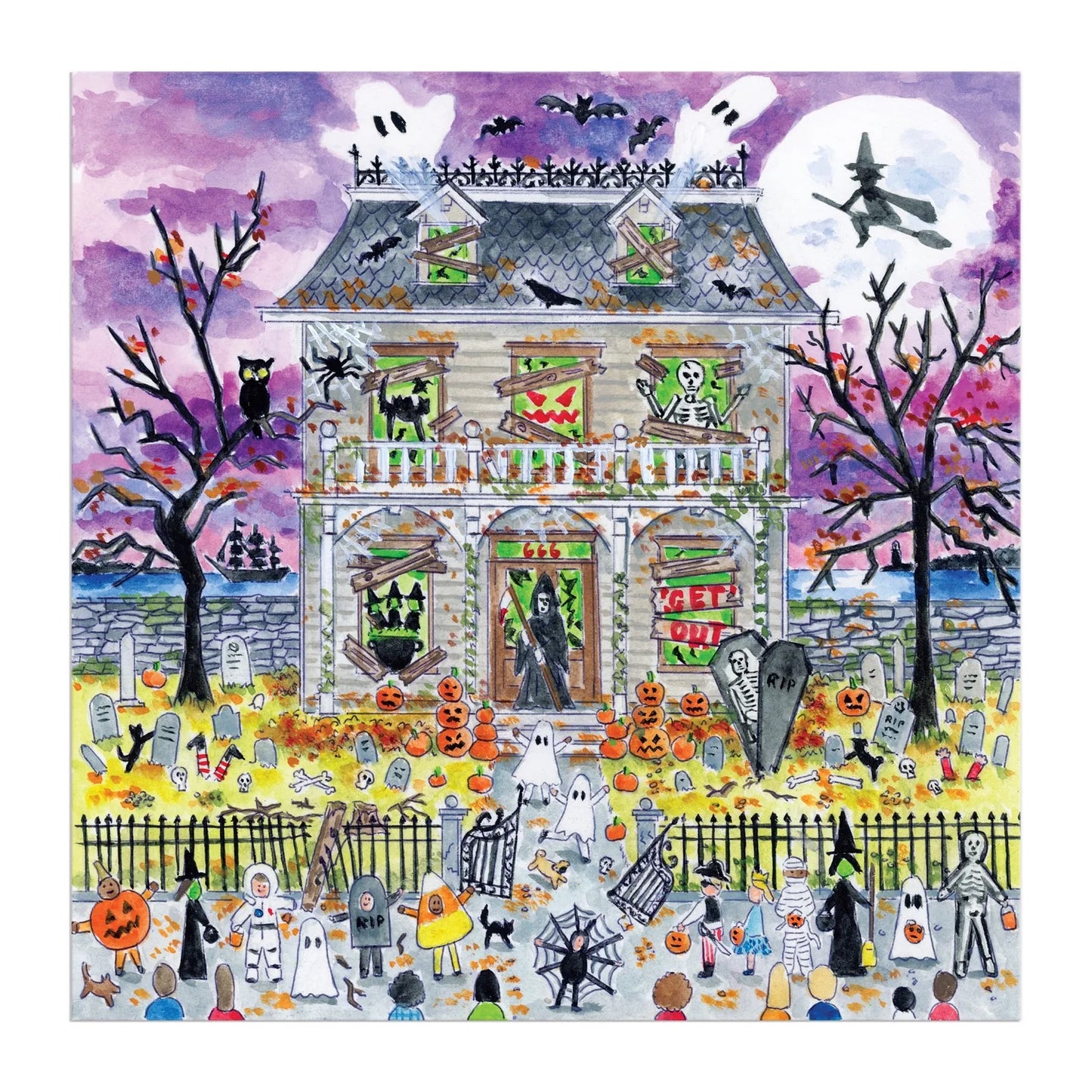 Micheal Storrings Haunted House 500 Piece Glow In The Dark Puzzle