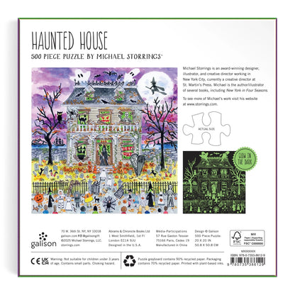 Micheal Storrings Haunted House 500 Piece Glow In The Dark Puzzle
