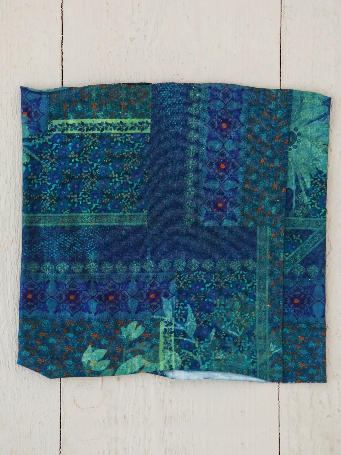 Half Boho Bandeau Headband - Indigo Patchwork