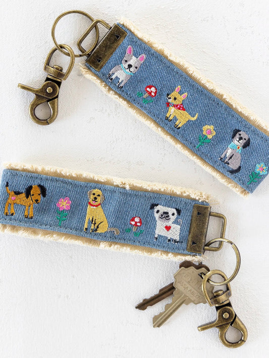 Key Fob - Denim Dog