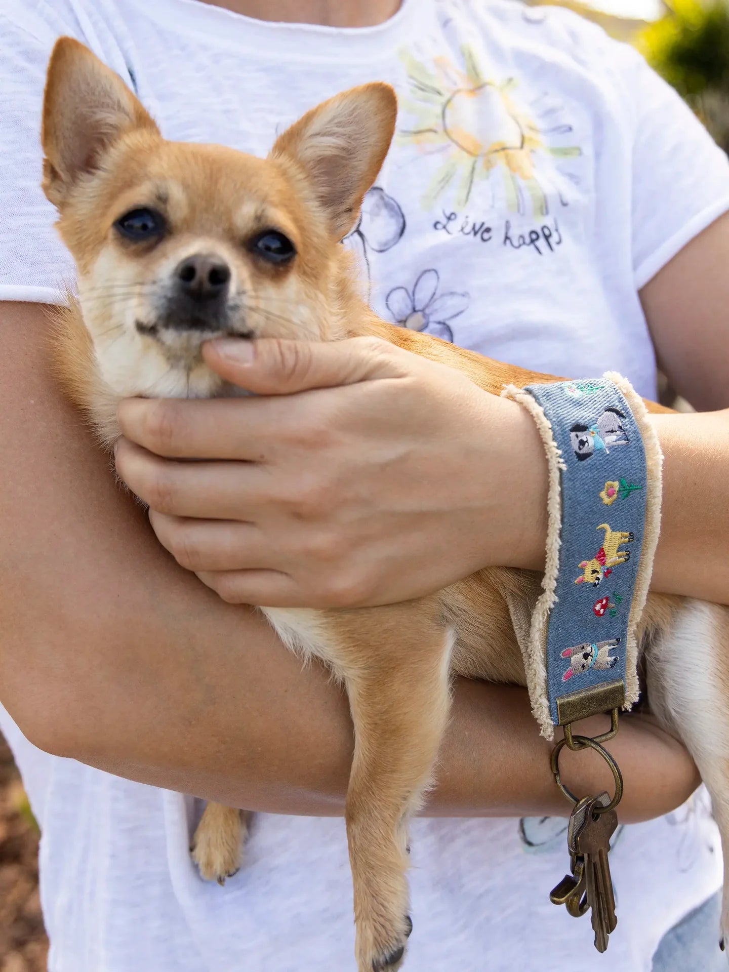 Key Fob - Denim Dog