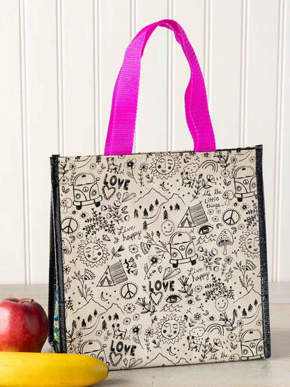 Natural Life Insulated Lunch Bag - Live Happy Doodle