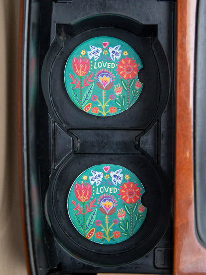 Natural Life Car Coaster Set - Loved