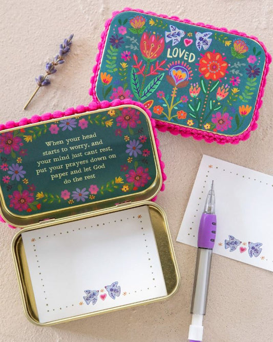 Natural Life Tin Prayer Box - Loved