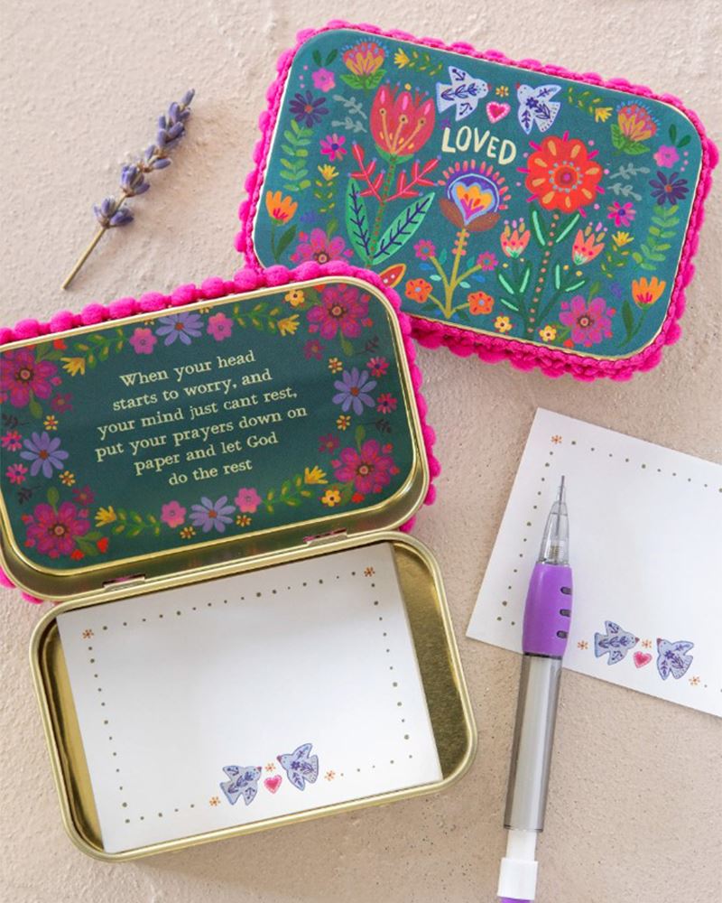 Natural Life Tin Prayer Box - Loved
