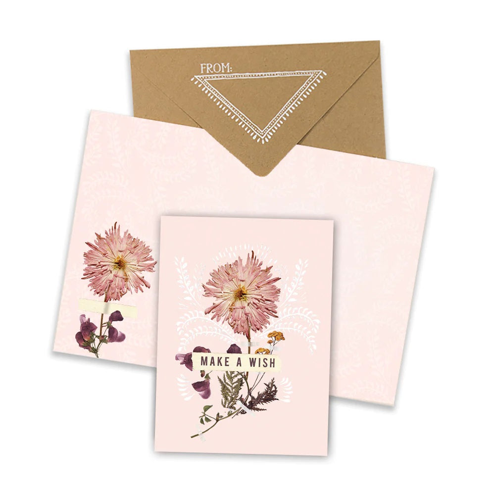 Mini Greeting Card - Pink Wish Birthday